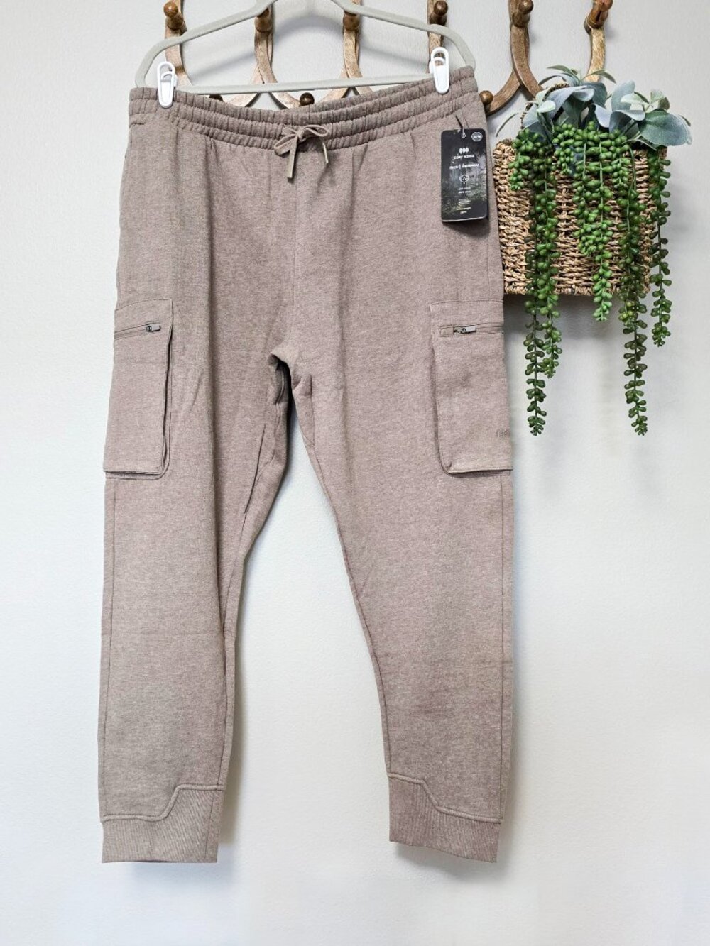 Cory Vines Men's XL Sweatpants Light Brown Heather | Cotton Blend Fleece Joggers